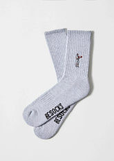 Chaussettes en coton brodées  - BeBoxer Gris
